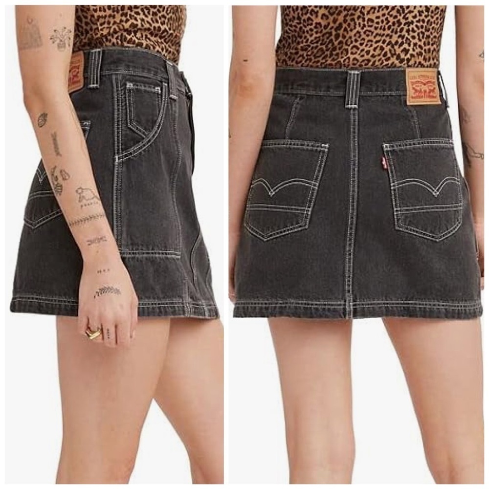 Levi’s Carpenter Contrast Stitch High Rise Skirt NEW